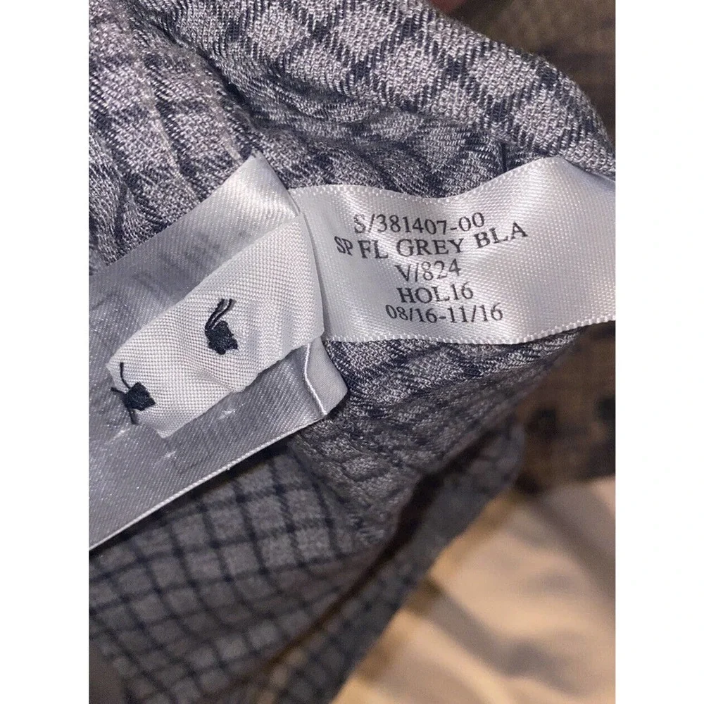 Banana Republic Luxe Flannel Camden Fit Windowpane Gray‎ Shirt Size Medium